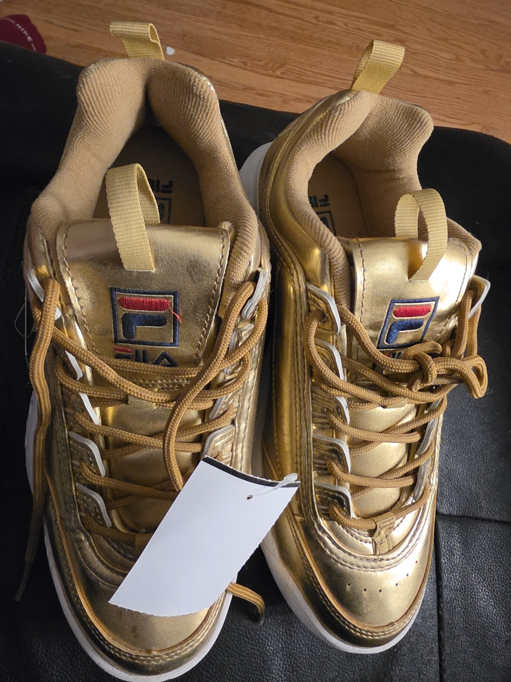 Fila Metallic Gold Lace-Up Sneakers